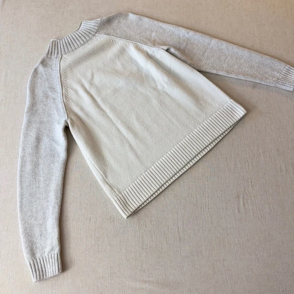 Banana Republic Mens M‎ Off White Mock Neck Raglan Sleeve Cotton Blend Sweater